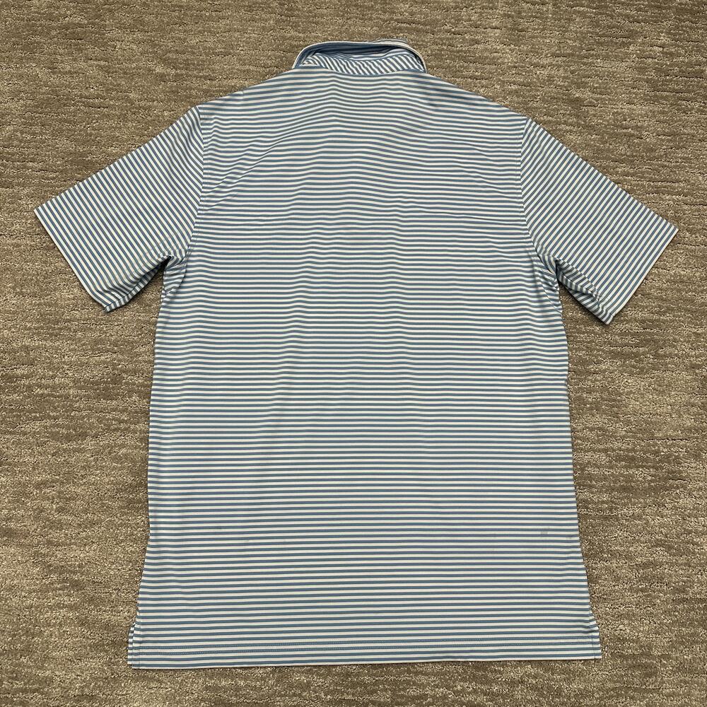 Vineyard Vines Performance Polo Shirt Mens M Blue Striped Short Sleeve Golf Logo - Picture 6 of 12